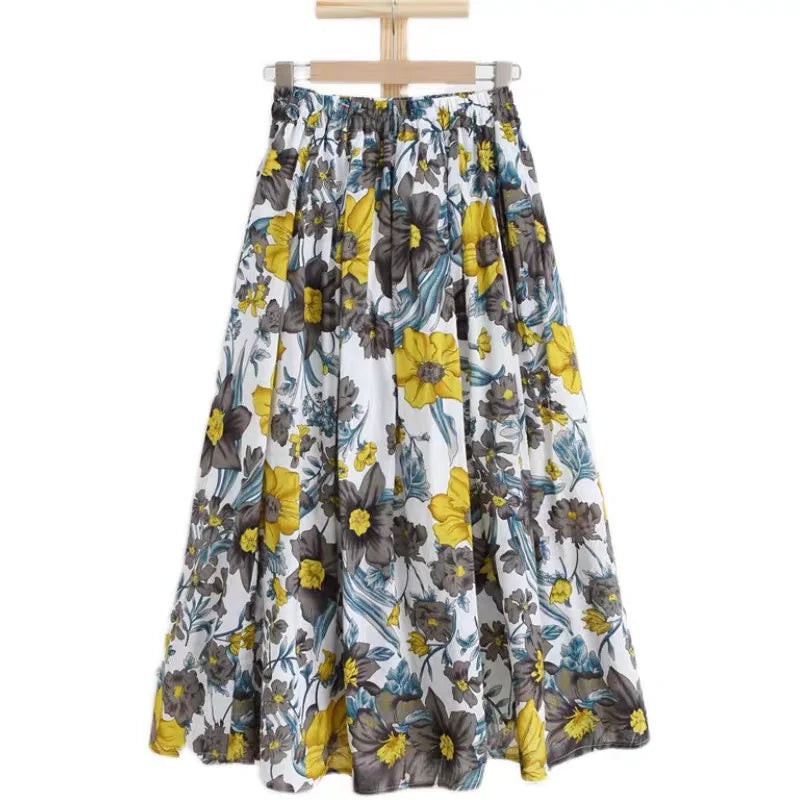 Floral Print A-Line Skirt